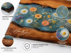 Personalized Floral Cutting Board, Botanical Charcuterie Board, Spring Kitchen Gift, Custom Couples Names Cutting Board