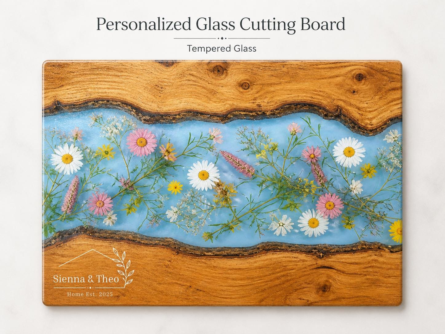Housewarming Gift Cutting Board, Personalized Floral Board, Custom Kitchen Gift