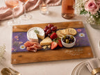 Custom Cutting Board: Blue Resin Style - Tempered Glass, Personalized