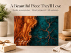 Personalized Charcuterie Board, Dark Teal Marble Glass Cutting Board, Custom Couple Gift