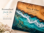 Personalized Beach Cutting Board, Ocean Wave Glass Board, Custom Couple Kitchen Gift
