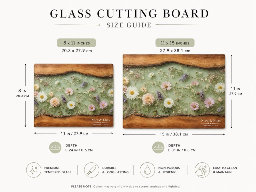 Personalized Cutting Board, Sage Floral Chopping Board, Housewarming Gift