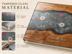 Personalized Cutting Board, Blue Floral Cheese Board, Custom Kitchen Gift