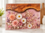Bridal Shower Gift Cutting Board, Pink Floral Personalized Cheese Board