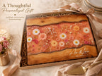 Personalized Floral Kitchen Decor Board, Coral Wildflower Serving Board, Custom Couple Housewarming Gift