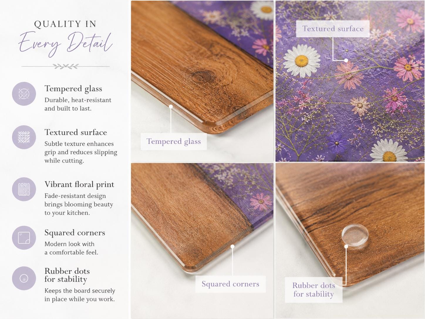 Custom Cutting Board: Blue Resin Style - Tempered Glass, Personalized