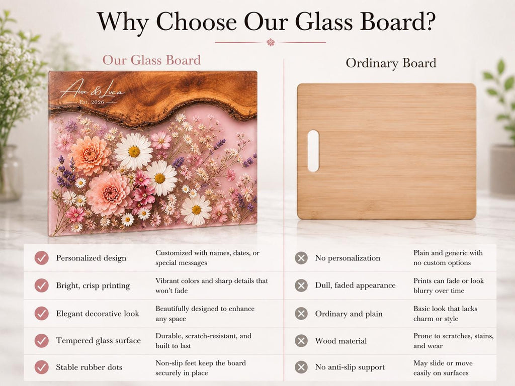 Bridal Shower Gift Cutting Board, Pink Floral Personalized Cheese Board