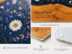 Personalized Glass Cutting Board, Blue Resin & Wood Design (8x11 or 11x15)