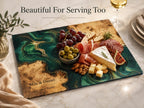 Custom Cutting Board: Blue Resin and Wood Grain - Personalized Names