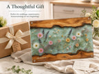 Glass Charcuterie Board: Personalized Blue Resin Design (Two Sizes)