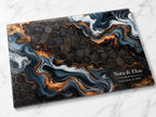 Custom Glass Cutting Board - Blue Resin Style with Gold Detail