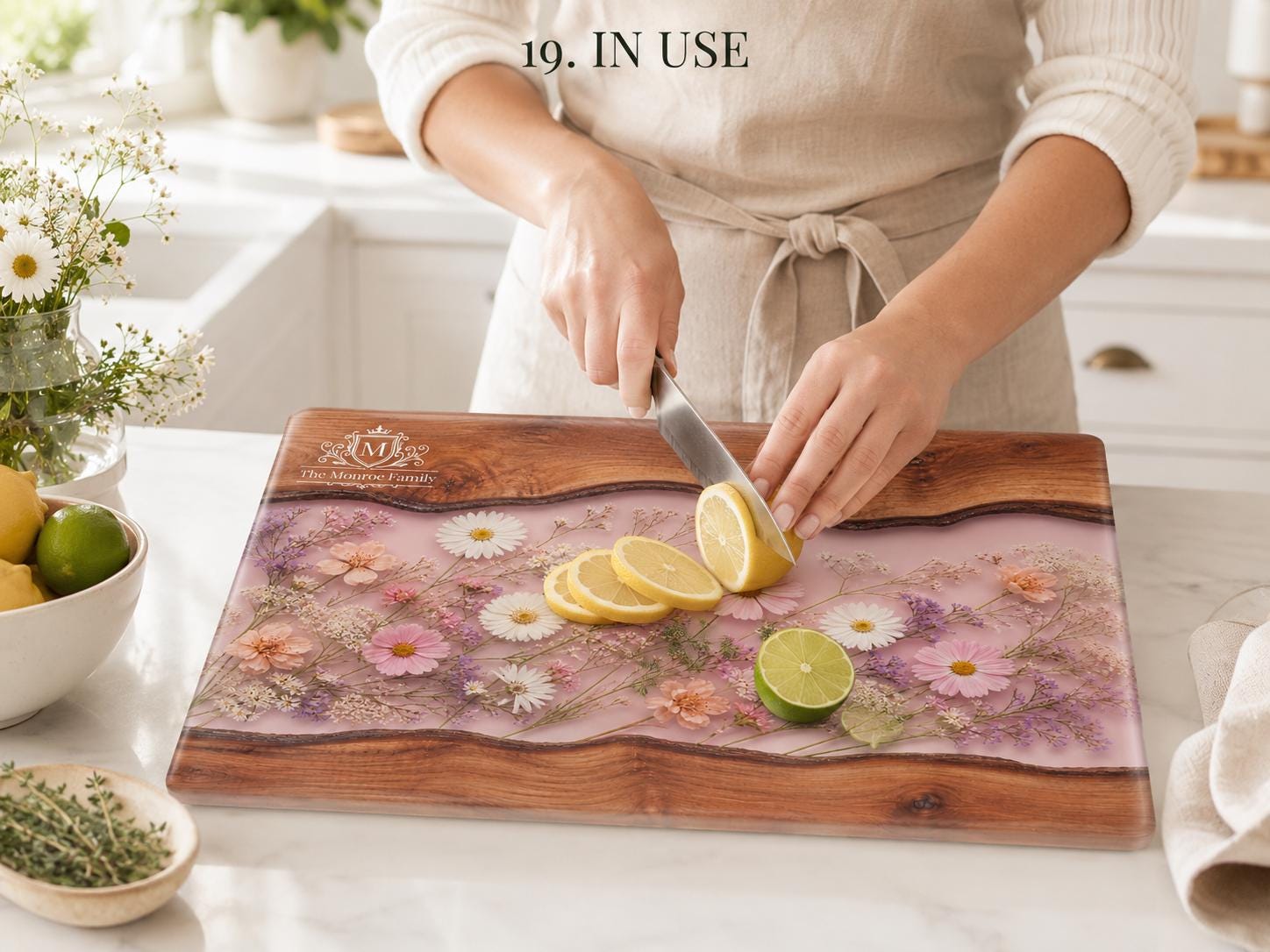 Glass Cutting Board: Purple Geode Art - Personalized with Names