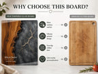 Personalized Cutting Board, Glass Gray Marble Chopping Board, Wedding Gift Idea