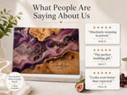 Personalized Glass Cutting Board, Purple Geode Kitchen Decor, Custom Couple Name Board, Wedding or Anniversary Gift