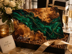 Personalized Green Chopping Board, Wood Grain Charcuterie Board, Wedding Gift Idea
