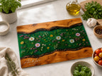 Custom Cutting Board: Blue Resin Style - Personalized Names