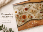Personalized Floral Cutting Board, Custom Wood Chopping Board, Wildflower Charcuterie Board, Cheese Board Serving Tray