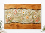 Personalized Cutting Board, Ivory Floral Cheese Board, Wedding Gift Idea