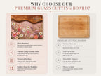 Personalized Glass Cutting Board: Purple Geode Design with Names