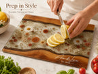 Personalized Floral Cutting Board, Custom Wood Chopping Board, Wildflower Charcuterie Board, Cheese Board Serving Tray