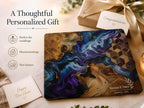 Personalized Glass Cutting Board: Floral Design - Rustic Wood Style