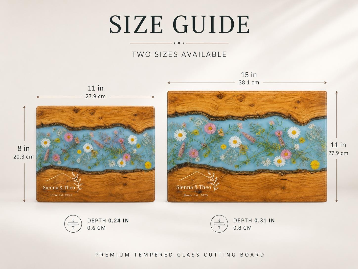 Housewarming Gift Cutting Board, Personalized Floral Board, Custom Kitchen Gift