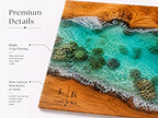 Personalized Glass Cutting Board: Blue Resin Look, Custom Names