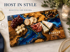 Custom Cutting Board: Blue Resin Look - Personalized Couple Names