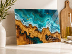 Personalized Cutting Board, Ocean Wave Charcuterie Board, Coastal Kitchen Gift