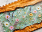 Glass Charcuterie Board: Personalized Blue Resin Design (Two Sizes)
