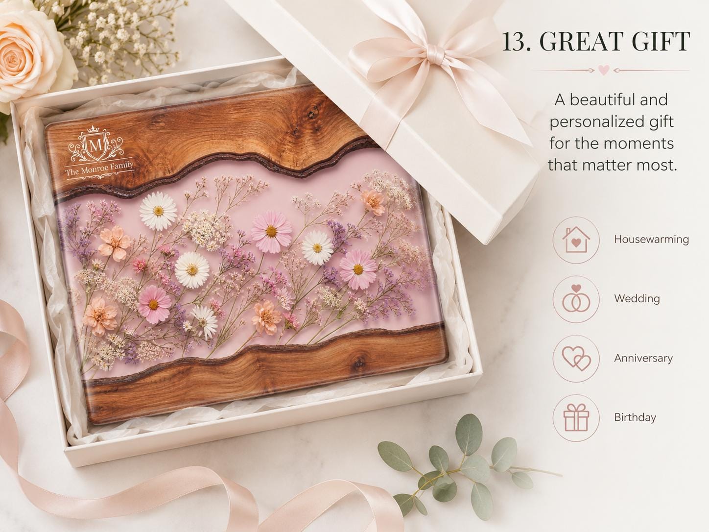 Glass Cutting Board: Purple Geode Art - Personalized with Names