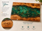 Glass Cutting Board: Custom Purple Geode Style - Personalized Names
