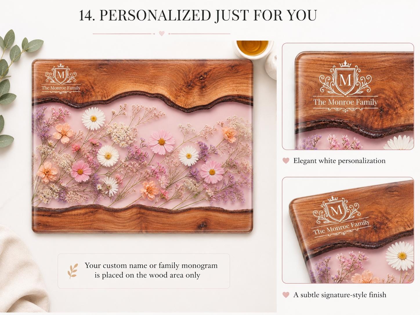 Glass Cutting Board: Purple Geode Art - Personalized with Names