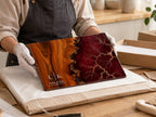 Purple Geode Glass Cutting Board - Personalized with Couple Names