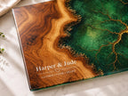 Custom Glass Cutting Board: Blue Resin Style (Two Sizes Available)