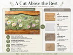 Personalized Cutting Board, Sage Floral Chopping Board, Housewarming Gift