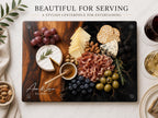 Personalized Glass Cutting Board, Purple Geode, Gold Accents (2 Sizes)