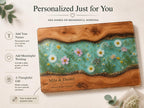 Personalized Cheese Board, Floral Cutting Board, Custom Couple Kitchen Gift