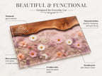 Glass Cutting Board: Purple Geode Art - Personalized with Names