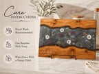 Personalized Charcuterie Board, Gray Floral Cutting Board, Housewarming Gift