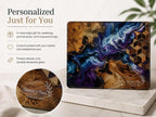 Personalized Glass Cutting Board: Floral Design - Rustic Wood Style