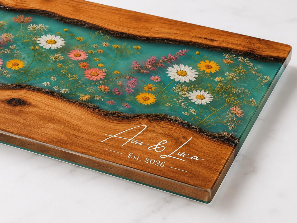 Personalized Cutting Board, Wildflower Chopping Board, Floral Kitchen Gift