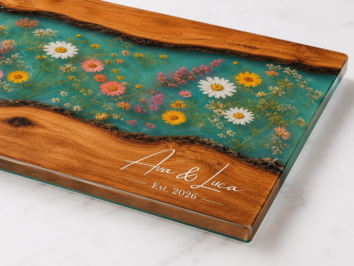 Personalized Cutting Board, Wildflower Chopping Board, Floral Kitchen Gift