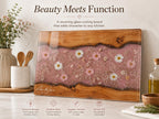 Custom Cutting Board: Blue Resin Style - Tempered Glass, Personalized Names
