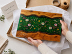 Custom Cutting Board: Blue Resin Style - Personalized Names
