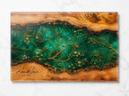 Glass Cutting Board: Custom Purple Geode Style - Personalized Names