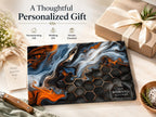 Glass Cutting Board: Personalized Purple Geode Design (8x11 or 11x15)