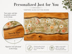 Personalized Cutting Board, Ivory Floral Cheese Board, Wedding Gift Idea