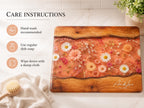 Personalized Floral Kitchen Decor Board, Coral Wildflower Serving Board, Custom Couple Housewarming Gift