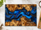 Blue Cutting Board, Personalized Charcuterie Board, Custom Kitchen Gift for Couple